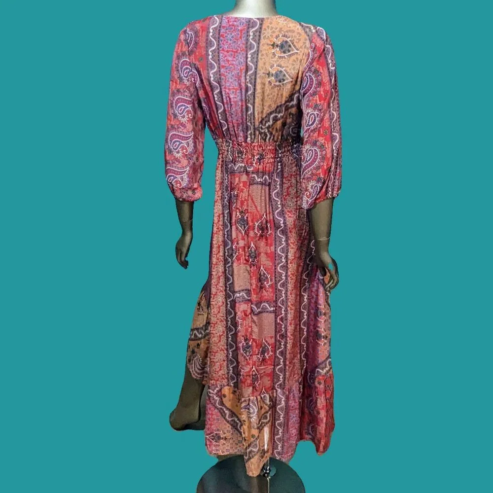 Stylish Nature Boho High-Low Floral Dress Size L Preowned - Picture 2 of 7